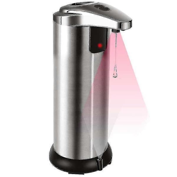 [2F]Hmwy-rustfritt stål automatisk såpedispenser infrarød sensor berøringsfri desinfeksjonsmiddeldispenser 250ml