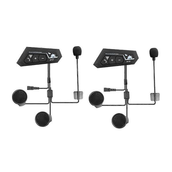 [2F]2 sæt motorcykel 5.0 Bluetooth hjelm intercom universel parring øretelefon headset med CNC støjreduktion BT22