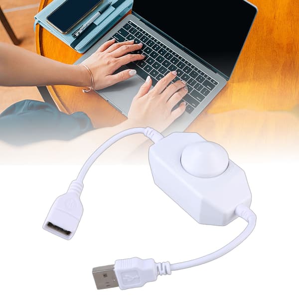 DC5V USB LED Dimmer Extension Cord Speed Control Switches Power Cable Controller Black 0.06