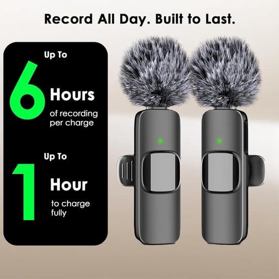 2-pakke trådløse lavaliermikrofoner med Plug & Play for alle telefoner – Rosa