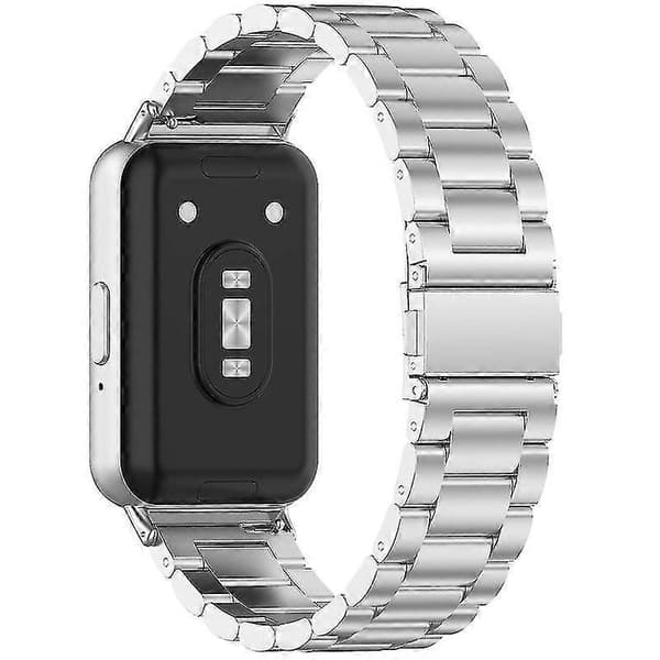 För Samsung Galaxy Fit 3 Tre Stål Metall Klockarmband Xc Silver