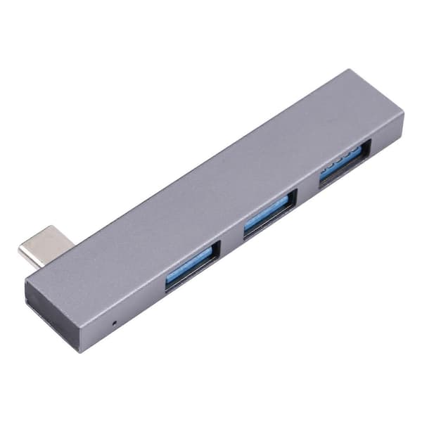 839 USB-C/Type-C hane till dubbel USB 2.0+USB 3.0 hona-adapter Silver
