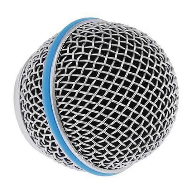 Erstatning Blå Stål Mesh Mikrofonhode Mikrofon Grille Erstatningshode DIY Deler Tilbehør