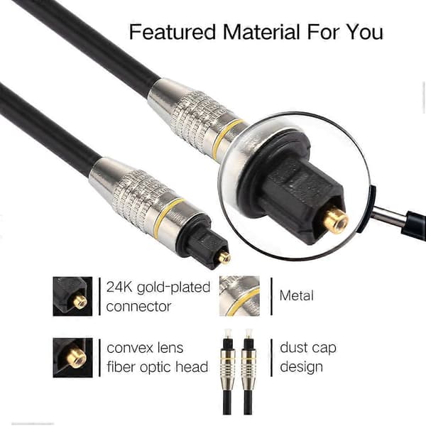 10m OD6.0mm Nikkelbelagt Metallhode Toslink Mann til Mann Digital Optisk Lydkabel Not Specified