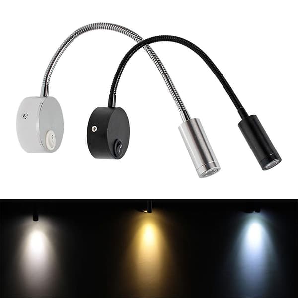 Husholdningsbelysning 1W LED Leselys Yacht Båt Camp Lampe Positive white light 6000K Black