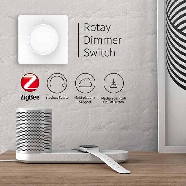 Roterende Dimmerbryter Enkel Installasjon Zigbee Kontorlys Lysstyrkejustering