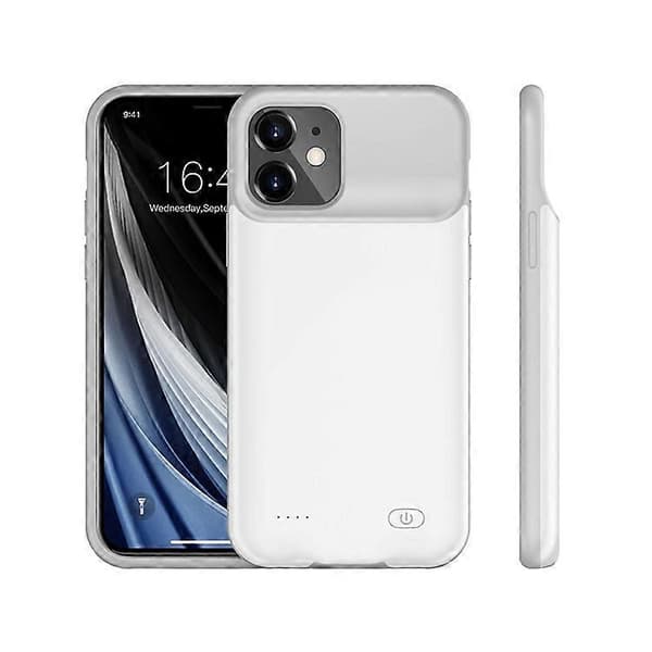 6000mAh oppladbart batteri mobiltelefonladerdeksel kompatibelt med iPhone 12 mini 5,4 tommer White