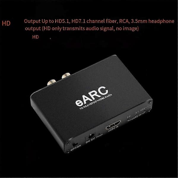 HDMI EARC ARC Audio Extractor 192 kHz-omformer til RCA-adapter for digital-TV-lyd