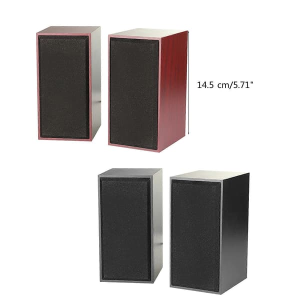 USB Kablet Træhøjttaler Subwoofer Sound Box 3,5 mm Indgang USB Strøm Computerhøjttaler til Stationær PC Sort Musta