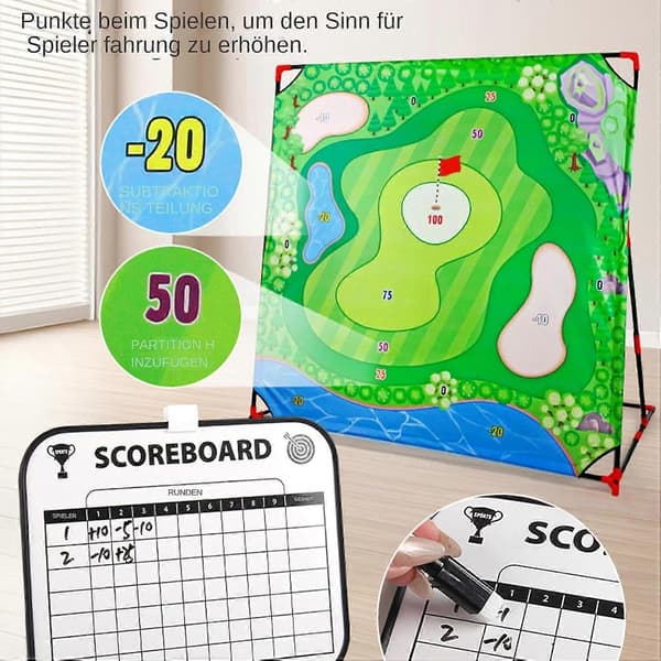 [2F]Battle Golf Skicklighetsspel Golfträningsmatta Kompatibel med golfare, Interaktiv Puttingmatta Set B