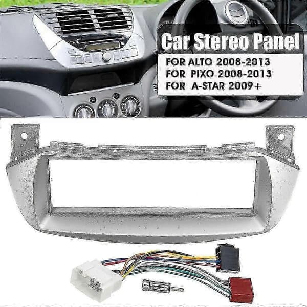 Stereomonteringssett for Suzuki Alto Pixo 2009-2014 med antenneadapter N Silver