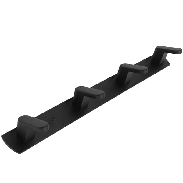 Simple Rows of Space Aluminum Hooks, Wall Mounted Hook for Kitchen, Bathroom, Wardrobe, Black, 4 Hooks