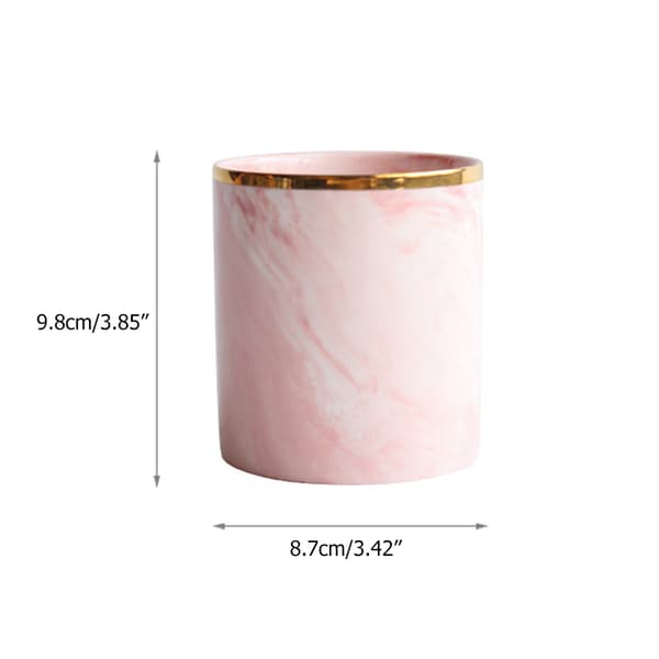 Nordic Desktop Marble Storage Container Ceramic Cosmetic Brush Pen Holder Cutlery Storage Holder Home Office Kitchen