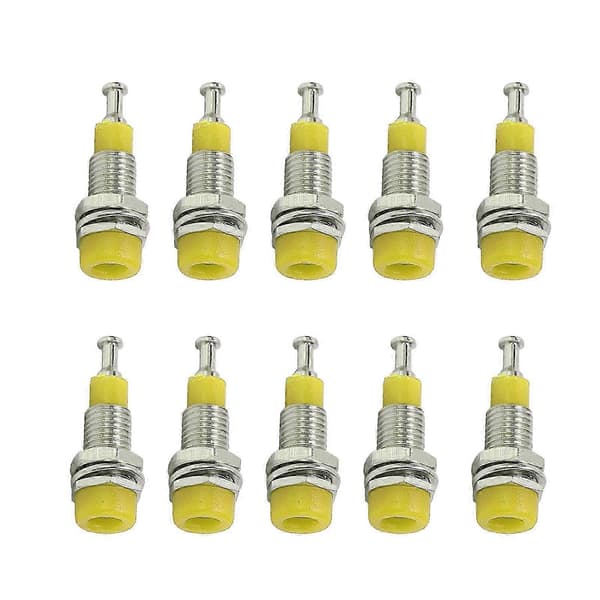 J.40006 10 stk/sett 2 mm nikkelbelagt bananhun-jack-kontaktpanelmontering bindestolpe gul