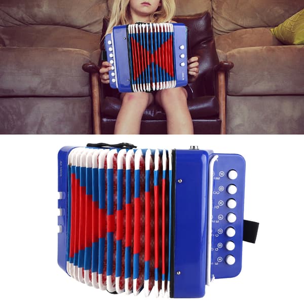[2F]7 tangenter 2 bas Mini harmonika pædagogisk musikinstrument rytmelegetøj til børn
