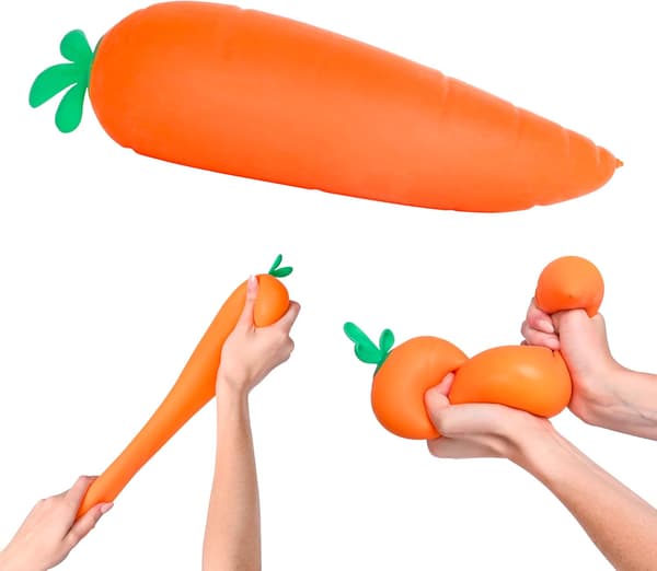 Morotsleksak, Jätte 15 cm Mjuk Stresslindrande Grönsak, Orange (1 st)
