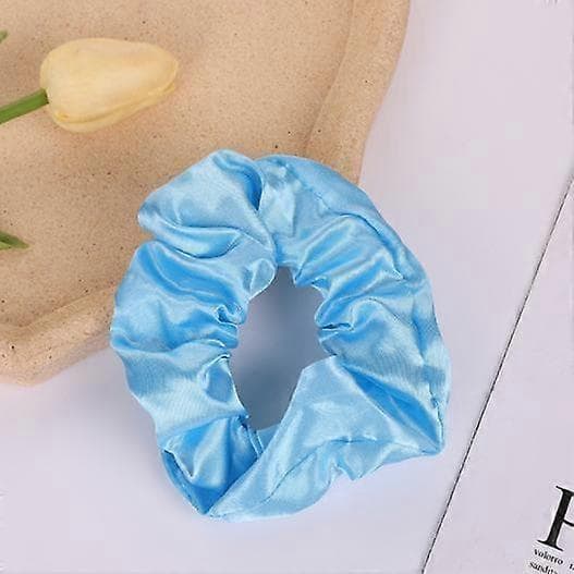 Glødende Scrunchies Sateng Hårstrikker Store Tarm Hårstrikk blue