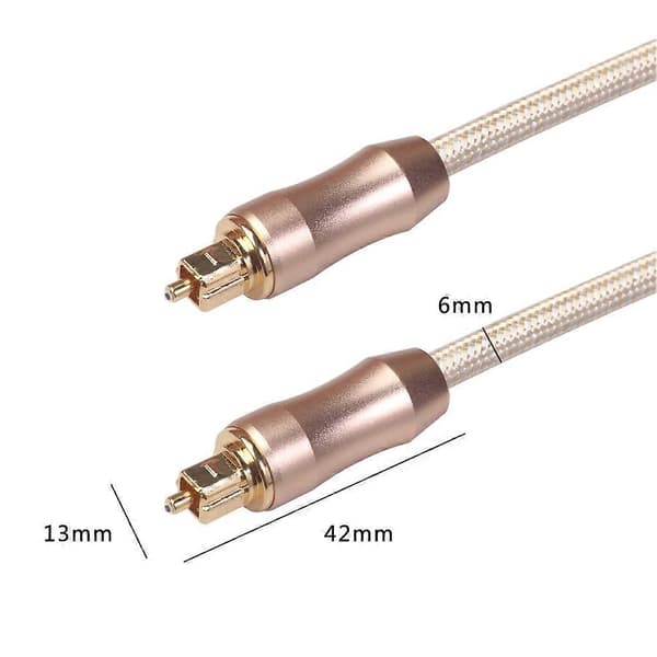 QHG02 SPDIF Toslink Gullbelagt Fiberflettet Optisk Lydkabel, Lengde: 1m Not Specified