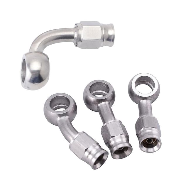 AN3 Bremseslangekobling Rustfritt Stål Antirustadapter for Biltilbehør 0 degrees