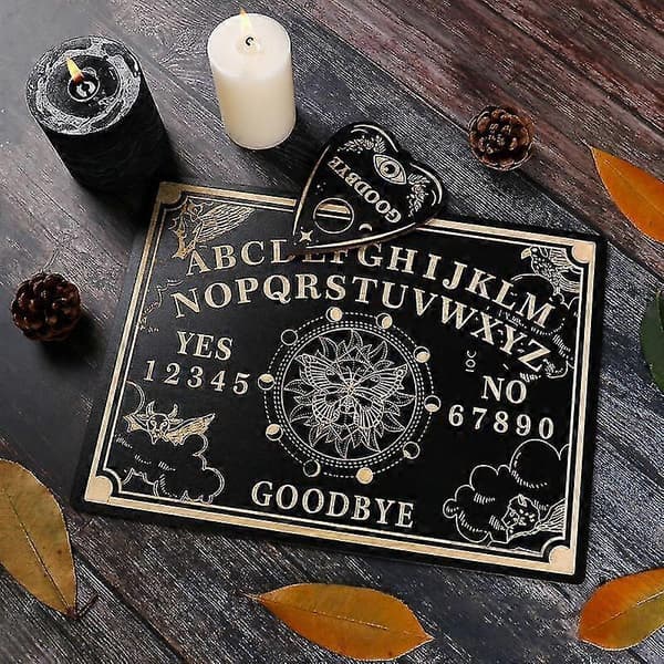 12\" Ouija Board Trä Divination Pendelbräda Graverad Magisk Bräda Häxa Sol Pendelbräda Set Wicca Altartillbehör A