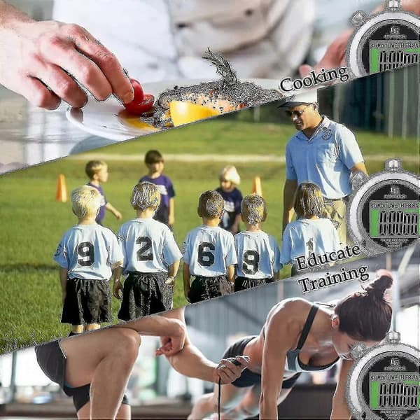 Stopur med fløjte, professionelt 2-hukommelsesstopur med lydløs- og lysfunktion til sport