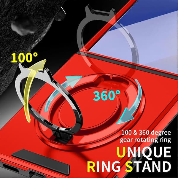 Skyvbar Camshield Ringholder Telefondeksel Rød Red For Samsung Galaxy Z Flip7 5G