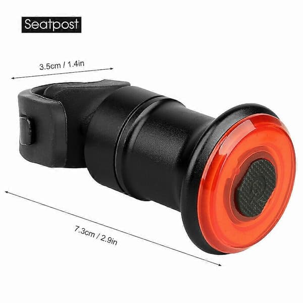 Vanntett LED Sykkelbaklys Bakbremsevarsellys Smart Sensor Sykkel MTB Lampe Tilbehør seatpost