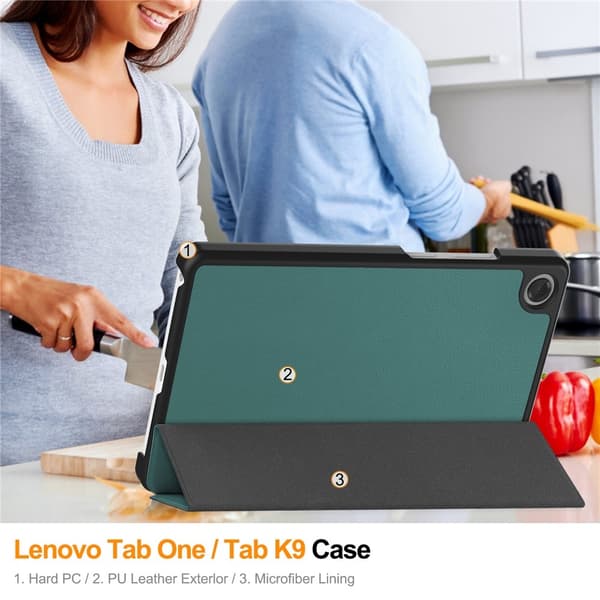 Lenovo Tab One Trifold Cover - Mørkegrøn Mörkgrön green