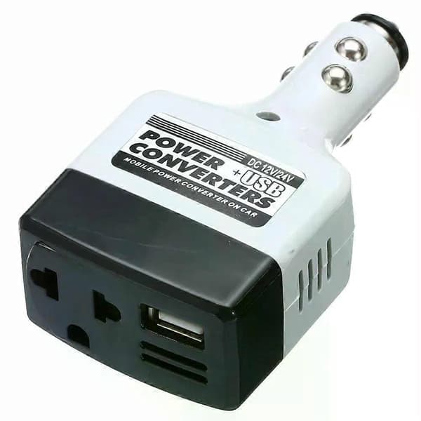 1 STK Bærbar billader 12V/24V til 220V DC til AC bilstrømomformeradapter Inverterplugguttak Lader Bilelektronikk