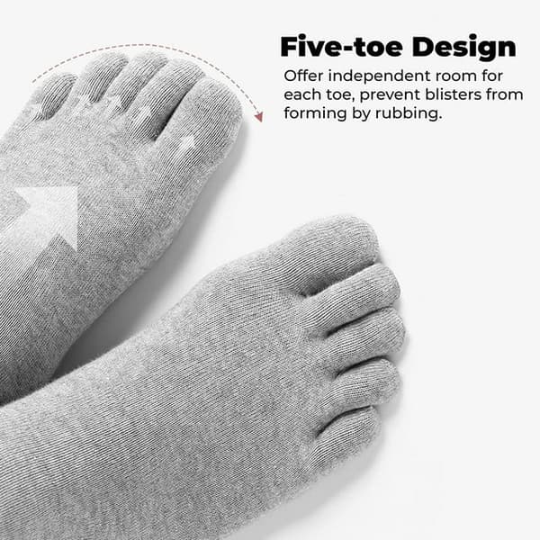 5 par tåsokker, runde sokker for menn, bomulls casual løpesokker