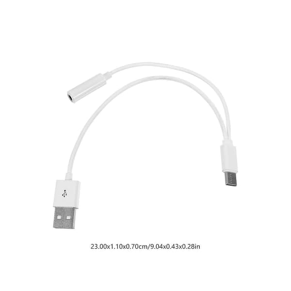 USB-C till dubbel 3,5 mm hörlursadapterkabel för telefon
