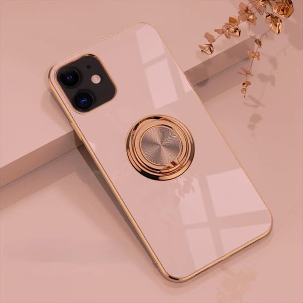 Luksuriøst stilrent etui 'iPhone 13' med ringholderfunktion Guld Sort Black Black