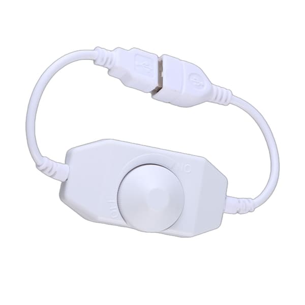 DC5V USB LED Dimmer Extension Cord Speed Control Switches Power Cable Controller White 0.06