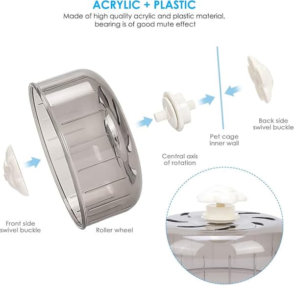 【2F】Hamsterskoter, 13,2 cm supertyst akrylplast för