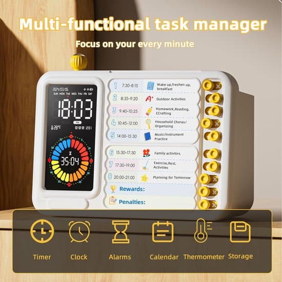 Visuell timer, digital LED-timer for barn med ADHD, egnet for enkel bruk av barn, ADHD-hjelpemiddel, digital Pomodoro-produktivitetstimer