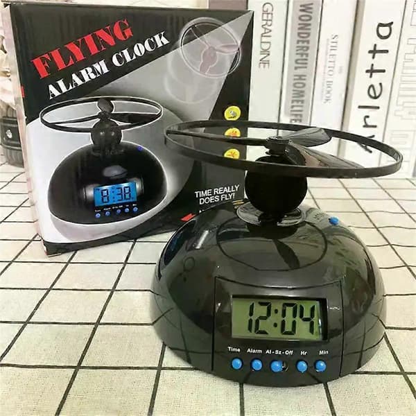 【2F】Flygande väckarklocka Nyhet Digital LED-väckarklocka Gadget Helikopterhackande propellerklocka Kreativ present för att väcka tunga sovare