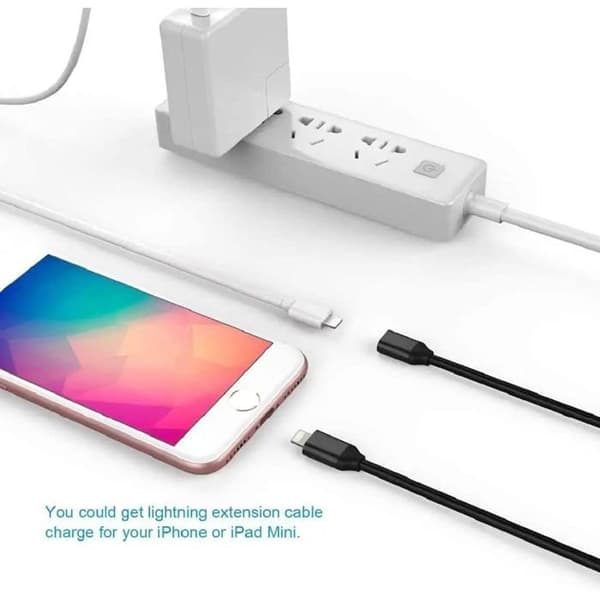 iPhone-ladeforlengelseskabel, 1 m Lightning-forlengelseskabel, kompatibel med iPhone 14 Pro, 13 Pro Max, 12, 11, X, XR, 8, 7