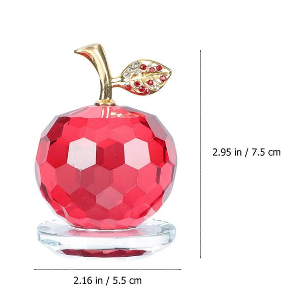 Bordsdekoration Simulering Kristall Äpple Dekor för 2st[2F] 7.5x5cm Red