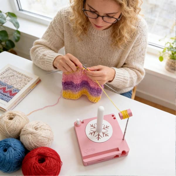 【2F】Multifunksjonell Garnspoleboks, Garnholder med Skuffer og Magnetiske Paneler for Hekle- og Strikketilbehør Organizer Blue