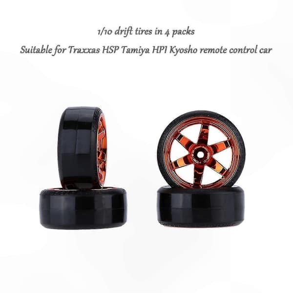 4-pack hållbara fälgar kompatibla med 1/10 skala RC driftbilar White