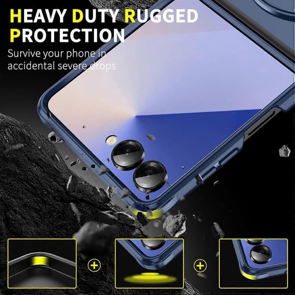 Skydende Camshield Ringholder Telefoncover Blå Blue For Samsung Galaxy Z Flip7 5G