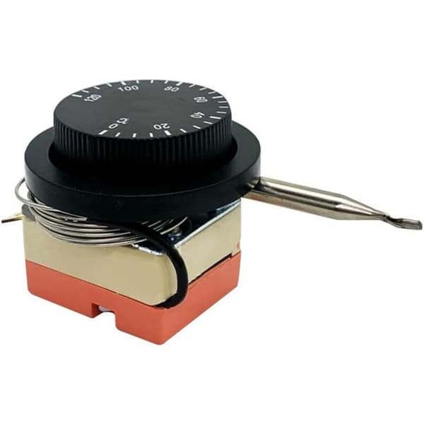 Mekanisk termostat 0-120°C - Integrert temperaturkontrollknapp