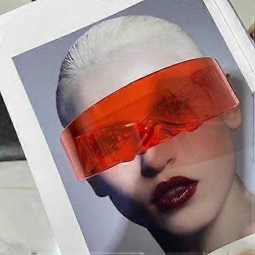 Sølvfargede speilglass visir solbriller kostyme red