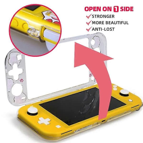 DATA FROG Halkskyddande väska kompatibel-Nintendo Switch Lite Klart hårt skal för NS Switch Lite speltillbehör A set E