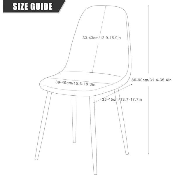NA/Skandinaviska sammetsstolsöverdrag, 4-pack stretchiga matstolsöverdrag, A