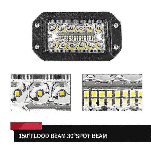 stk 12V 6 tommers innfelt arbeidslys 26 LED supersterke frontlykter bilfrontlykter