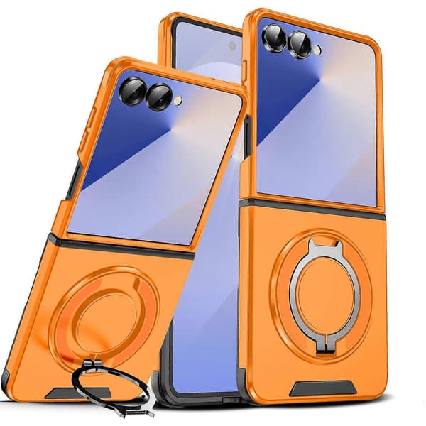 Skjutbart Camshield Ringhållare Mobilskal Orange Orange For Samsung Galaxy Z Flip7 5G