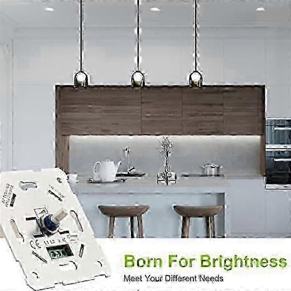 LED-dimmerbryter, innfelt dimmer for dimbar LED og halogen, 5-300 W dimmerbryter LED, fasekontroll dimmer
