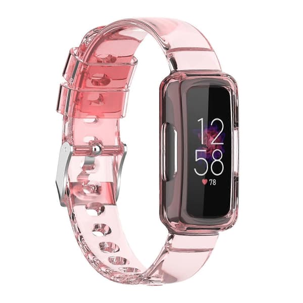 Gennemsigtig silikone integreret urrem til Fitbit Luxe Transparent Pink