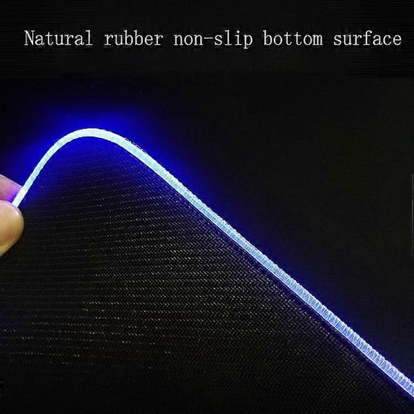 (Ny) 300x800x3mm F-01 Gummi Termisk Overføring RGB Lysende Sklisikker Musematte
